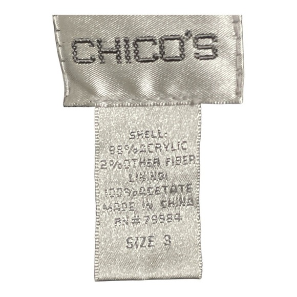 Chico's Tweed Fringe Blazer, Black Lining, with Two Front Pockets - Picture 8 of 12